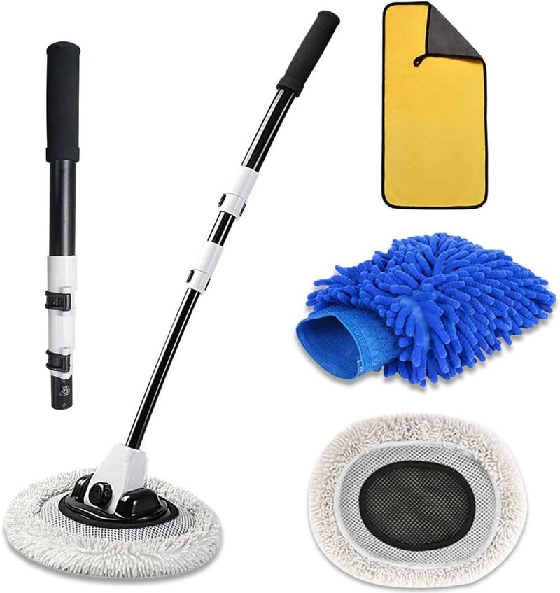 LinJie Car Wash Brush with Long Handle and Accessories - Image 1