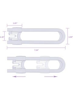 GRANDOTO Sliding Cabinet Child Safety Locks-GRANDOTO U Slide Door Locking for Childproof Safe Latch & Baby Proofing Lock for Wardrobe, Kitchen, Bathroom, Drawer, Fridge, Cupboard Doors Knobs & Handles (4Pack White)  - Image 4
