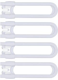 GRANDOTO Sliding Cabinet Child Safety Locks-GRANDOTO U Slide Door Locking for Childproof Safe Latch & Baby Proofing Lock for Wardrobe, Kitchen, Bathroom, Drawer, Fridge, Cupboard Doors Knobs & Handles (4Pack White)  - Image 1