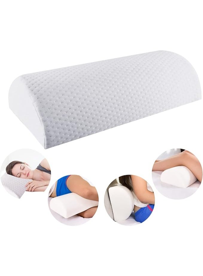 DUNISO وسادة الساق، وسادة طبية على شكل نصف قمر، وسادة ركبة متعددة الوظائف، وسادات الساق من رغوة الذاكرة، ناعمة ولكن ثابتة، للنوم على الظهر أو الجانب، بيضاء - Image 1