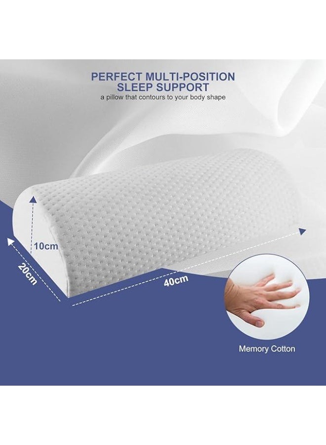 DUNISO وسادة الساق، وسادة طبية على شكل نصف قمر، وسادة ركبة متعددة الوظائف، وسادات الساق من رغوة الذاكرة، ناعمة ولكن ثابتة، للنوم على الظهر أو الجانب، بيضاء - Image 2