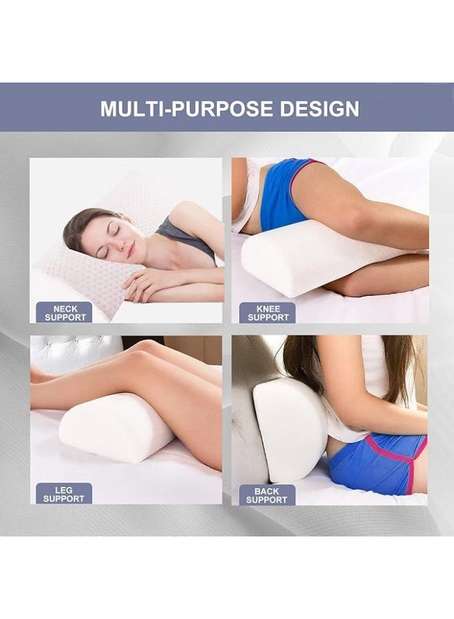 DUNISO وسادة الساق، وسادة طبية على شكل نصف قمر، وسادة ركبة متعددة الوظائف، وسادات الساق من رغوة الذاكرة، ناعمة ولكن ثابتة، للنوم على الظهر أو الجانب، بيضاء - Image 3