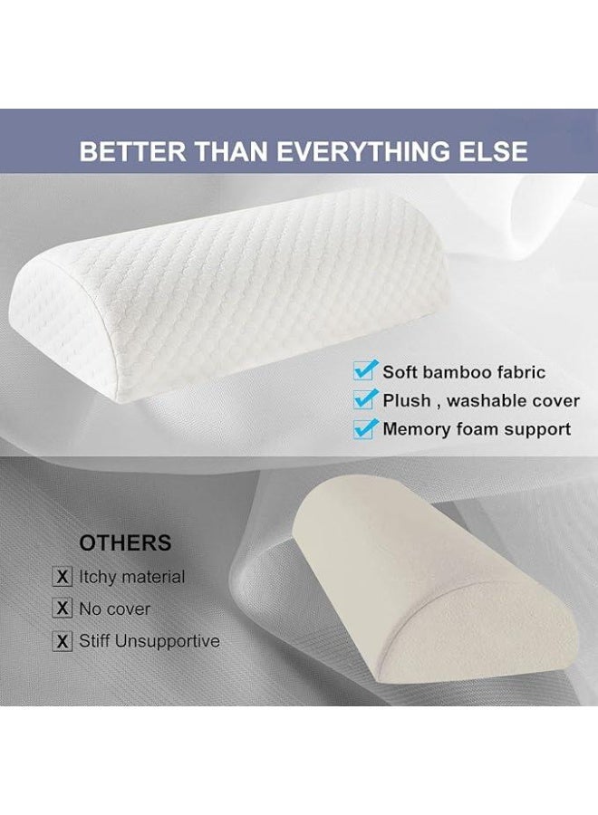 DUNISO وسادة الساق، وسادة طبية على شكل نصف قمر، وسادة ركبة متعددة الوظائف، وسادات الساق من رغوة الذاكرة، ناعمة ولكن ثابتة، للنوم على الظهر أو الجانب، بيضاء - Image 5