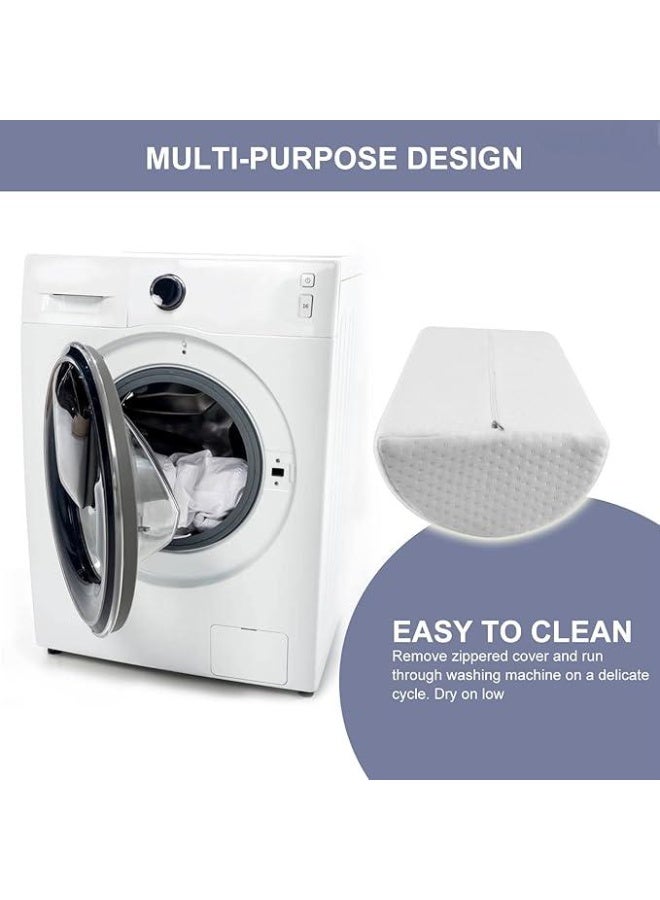 DUNISO وسادة الساق، وسادة طبية على شكل نصف قمر، وسادة ركبة متعددة الوظائف، وسادات الساق من رغوة الذاكرة، ناعمة ولكن ثابتة، للنوم على الظهر أو الجانب، بيضاء - Image 4