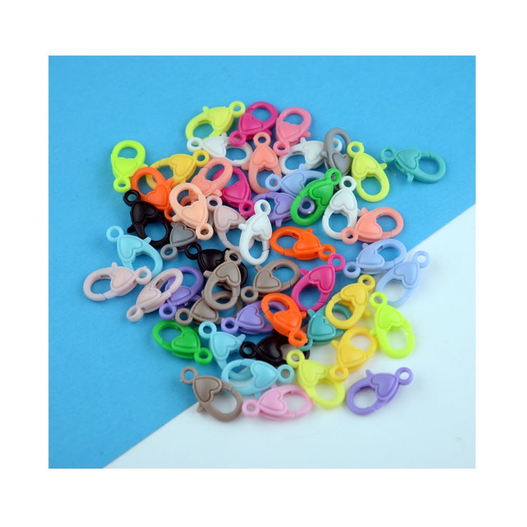 Color lobster buckle Korean mask plastic love chain key chain Handmade diy jewelry accessories spot wholesale 90% Select Random Color Mixing 