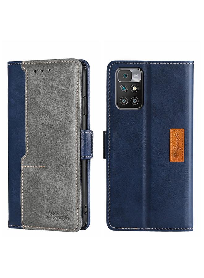 Case For Xiaomi Redmi 10 Contrast Color Side Buckle Leather Phone Case