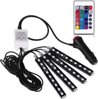 In-Car Atmosphere Floor Light 4*9 LED Controlled Multi-Color