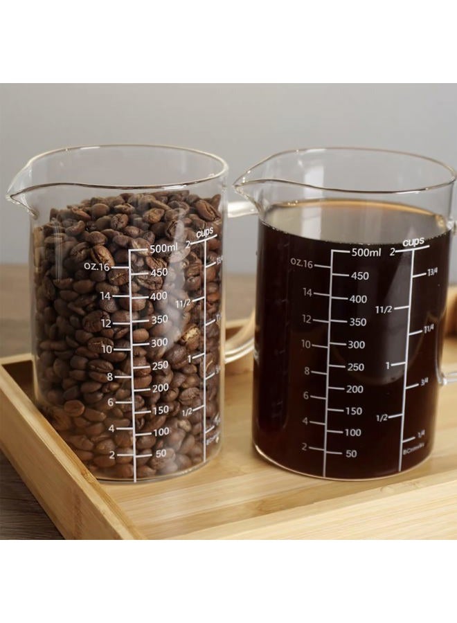 Casavibe Glass Measuring Cup with Handle, 500 ML High Borosilicate Glass Three Scales (OZ, Cup, ML/CC) easuring Beaker for Kitchen or Restaurant, V-Shaped Spout Glass Measuring Beaker, Easy To Read - Image 5
