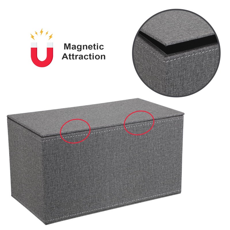 Sumnacon Tissue Box Cover Rectangular Tissue Box Holder Linen Tissue Box with Magnetic Bottom Decorative Grey Tissue Box for Bathroom Toilet Living Room Table Desk Office Car, Large - Image 5
