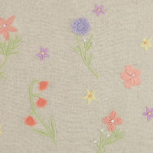 haus & kinder Decorative Embroidered Cushion Cover Set of 1, Cotton Throw Cushion Cover for Sofa, Couch & Living Room, Soft Breathable Square Cushion Case 16x16 Inch Accent Pillow Cover - Image 3
