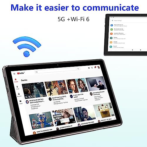 ZZB Tablet with Keyboard 10 inch Tablet 2 in 1 Tablets Including Mouse Case Stylus 12GB+128GB Supports 1TB Expansion Android 13 Tableta 10.1" HD Touch Screen 8MP Dual Camera BT WIFI6 5G Android Tab - Image 5