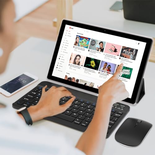 ZZB Tablet with Keyboard 10 inch Tablet 2 in 1 Tablets Including Mouse Case Stylus 12GB+128GB Supports 1TB Expansion Android 13 Tableta 10.1" HD Touch Screen 8MP Dual Camera BT WIFI6 5G Android Tab - Image 2