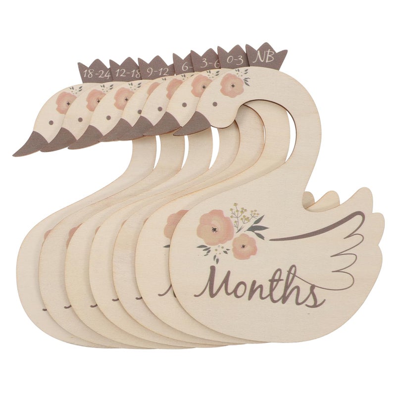 7pcs Wooden Swan Closet Dividers with Month Labels Non Damaging Nursery Closet Organizer - Image 2