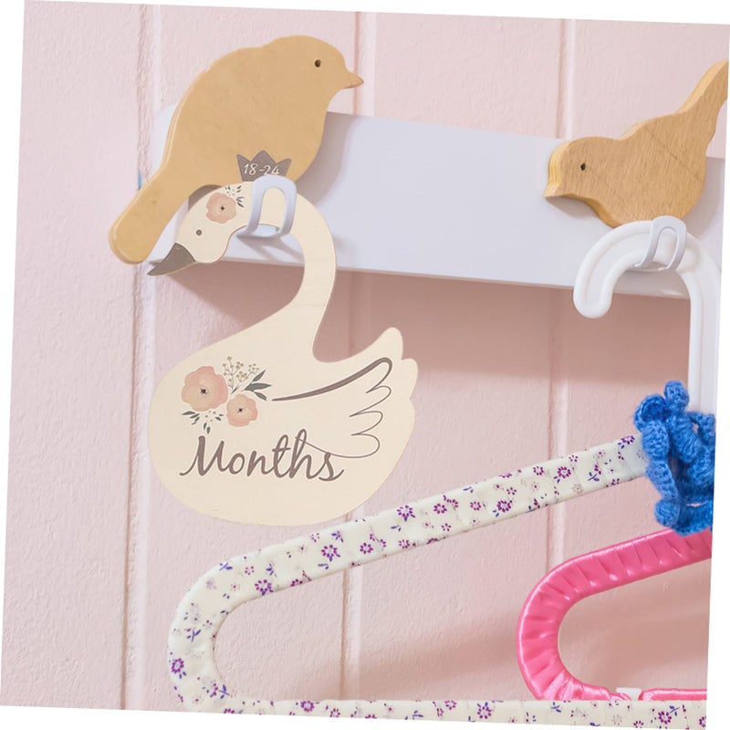 7pcs Wooden Swan Closet Dividers with Month Labels Non Damaging Nursery Closet Organizer - Image 4