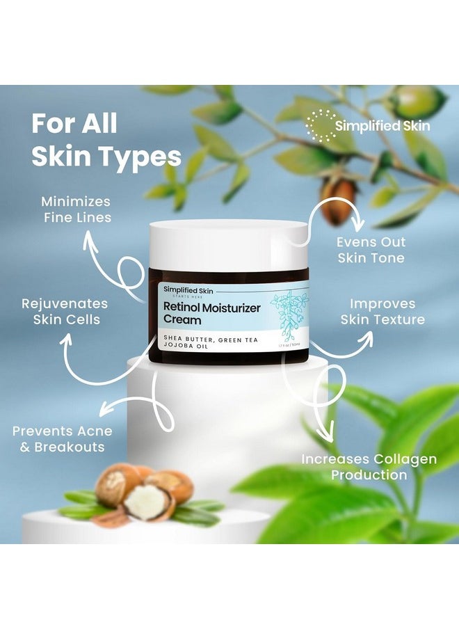 simplified skin - Retinol Cream For Face 2.5% Retinol Moisturizer With Vitamin E & Hyaluronic Acid For Anti Aging & Wrinkles Retinol Night Cream For Face Hydrating Retinol Facial Moisturizer Cream 1.7 Oz - Image 1