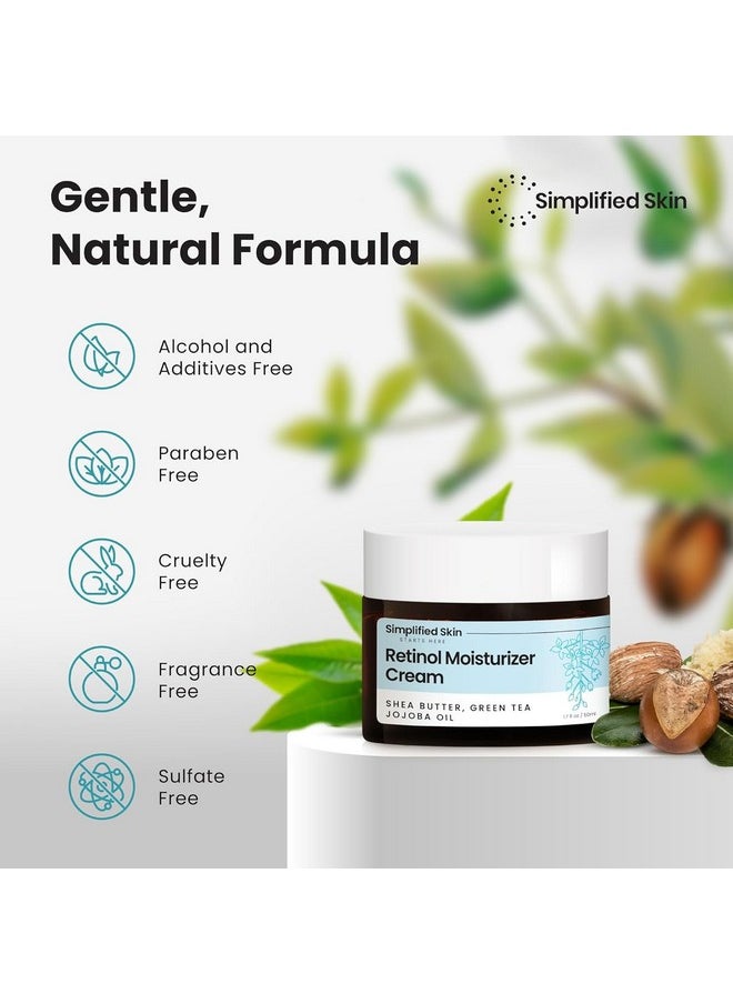 simplified skin - Retinol Cream For Face 2.5% Retinol Moisturizer With Vitamin E & Hyaluronic Acid For Anti Aging & Wrinkles Retinol Night Cream For Face Hydrating Retinol Facial Moisturizer Cream 1.7 Oz - Image 1