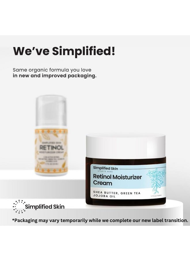 simplified skin - Retinol Cream For Face 2.5% Retinol Moisturizer With Vitamin E & Hyaluronic Acid For Anti Aging & Wrinkles Retinol Night Cream For Face Hydrating Retinol Facial Moisturizer Cream 1.7 Oz - Image 1