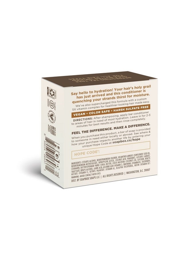 سوب بوكس قالب بلسم الشعر مع زيت جوز الهند لترطيب وتغذية الشعر الجاف التالف، 2 أونصة، بلسم صلب منخفض البلاستيك، نباتي، خالي من الكبريتات، خالي من البارابين، للعناية بالشعر - Image 3