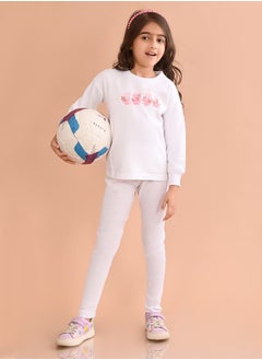 LILPICKS Floral Print Sweatshirt & Leggings Set by Styli  - Image 4