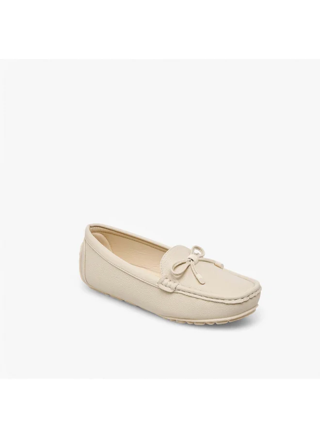 بابريكا Women's Bow Accent Slip-On Loafers