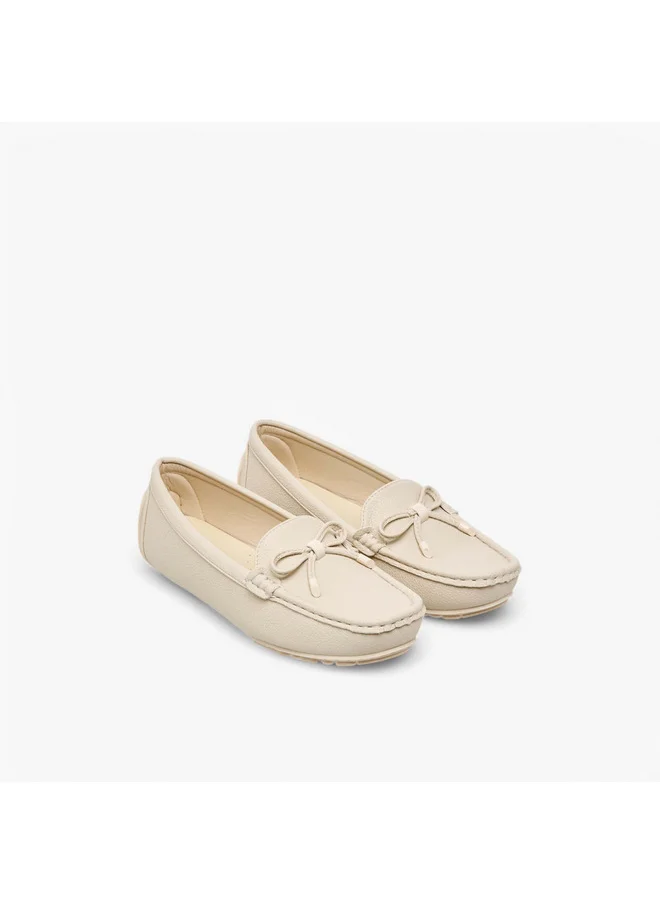 بابريكا Women's Bow Accent Slip-On Loafers
