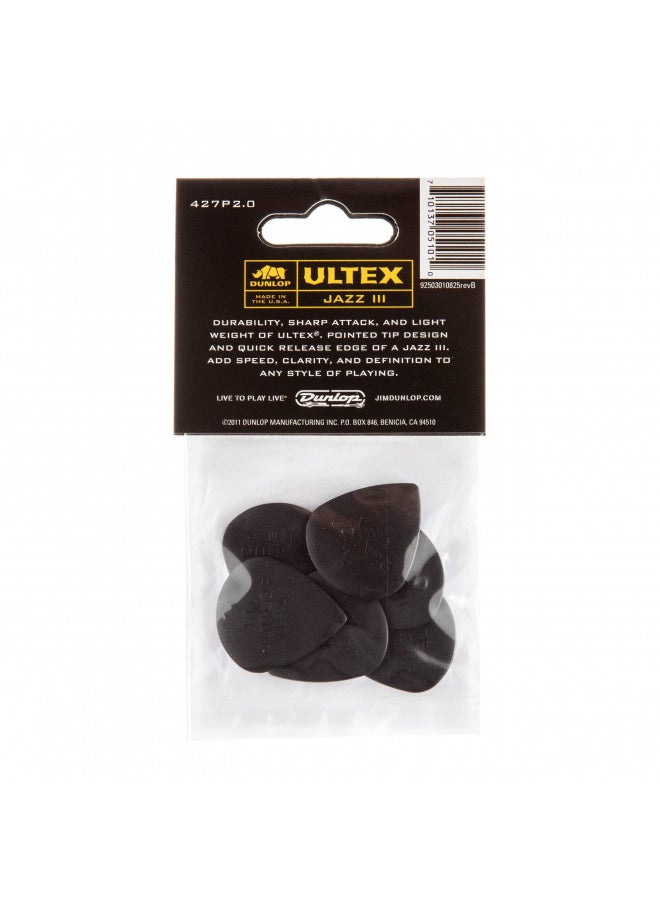 JIM DUNLOP JIM DUNLOP 2.0mm Jazz III, 2.0mm, 6/Player's Pack  - Image 3