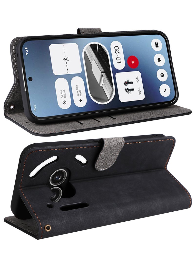 For Nothing Phone 2a Cover, PU Leather Magnetic Adsorption Flip Cover, RFID Nti-Theft Brush Wallet Case - Image 2