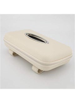 Generic Car Tissue Holder, Sun Visor Napkin Holder, Car Visor Tissue Holder, PU Leather Backseat Tissue Case Holder for Car,Vehicle (Beige (2Pack))  - Image 4