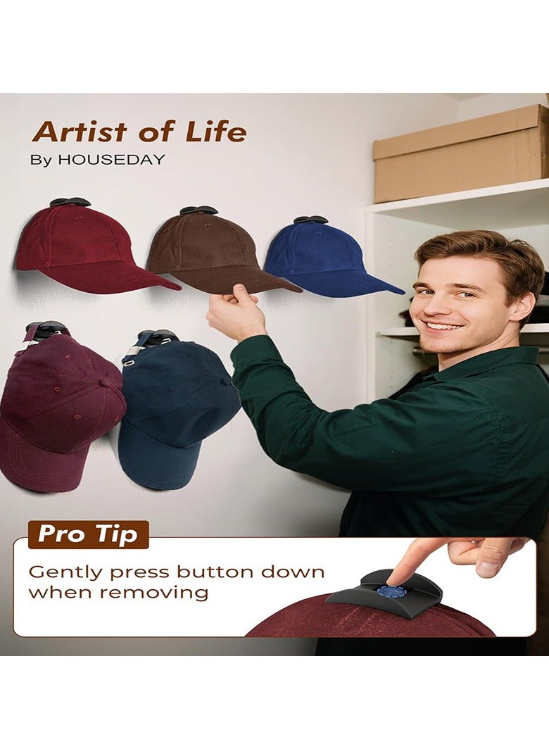 عام مجموعة خطافات القبعات 16 قطعة - علاقات قبعات البيسبول، خطافات لاصقة، خطافات تخزين مينيماليست، منظم جدار خزانة للقبعات - Image 3