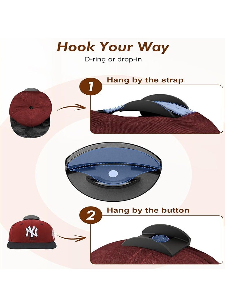 عام مجموعة خطافات القبعات 16 قطعة - علاقات قبعات البيسبول، خطافات لاصقة، خطافات تخزين مينيماليست، منظم جدار خزانة للقبعات - Image 4