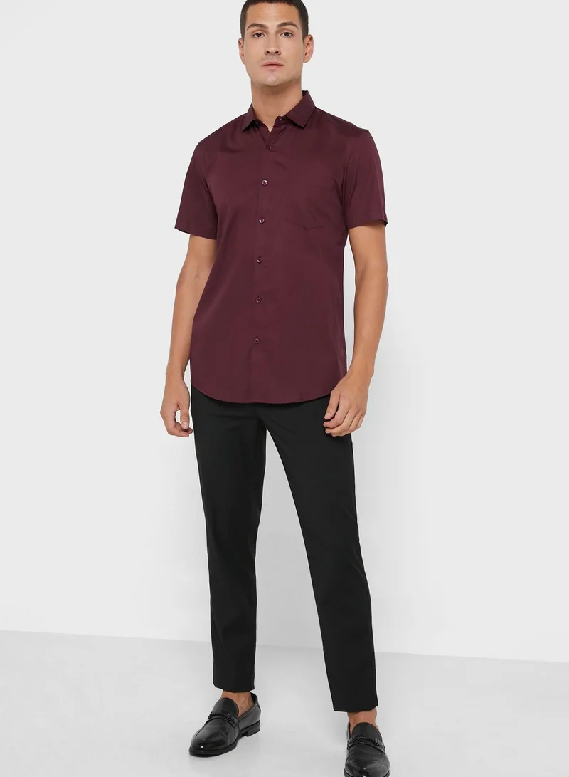 Robert Wood Cutaway Collar Regular Half Sleeve With Turn Up