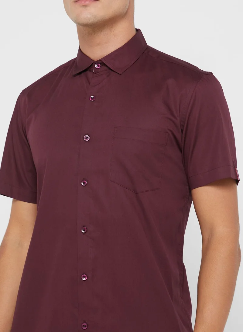 Robert Wood Cutaway Collar Regular Half Sleeve With Turn Up