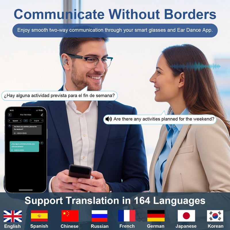 AI Smart Glasses Bluetooth Audio Glasses Sunglasses with Photochromic Lenses, Translation, Music, Calls, Voice Assistant, Open-Ear Stereo Speakers, Blue Light Filter & UV Protection Men Women(Gold) - Image 2