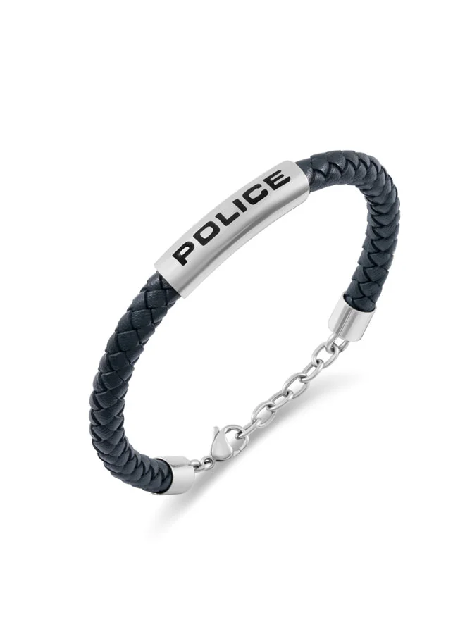 بوليس سوار جلد أزرق بشعار فضي سكاي فال للرجال