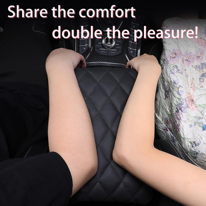 POKSRI Truck Center Console Cover/pad Genuine Leather,Universal large Armrest mat, Adjust driving posture Cushion,Real cowhide,keep driving safety,f150 sierra titan silverdo tundra - Image 4
