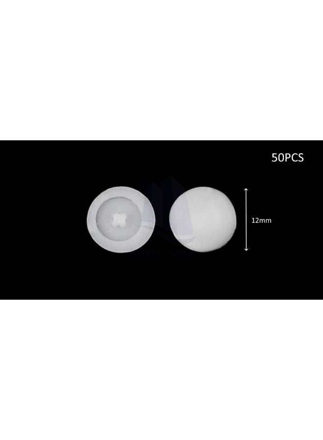 Royal Apex Self-Tapping Screw Cap Covers Fits 3.5-5Mm Shank For Decorating And Protecting Kitchen Cabinet Screws With Phillips Heads Pack Of 50 White  - Image 2