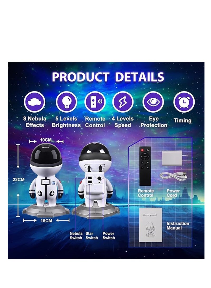 KASTWAVE جهاز عرض النجوم ليلاً جالاكسي، جهاز عرض ضوء رائد الفضاء مع مؤقت، تحكم عن بُعد، جهاز عرض الفضاء السديمي المناسب لغرفة النوم، هدية عيد ميلاد، هدايا العطلات، 1 قطعة - Image 4