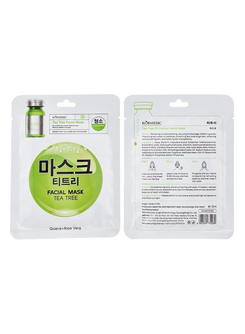 Kormesic Tea Tree Oil-Control Mask 25ml-5 packs  - Purifying & Mattifying - Image 1