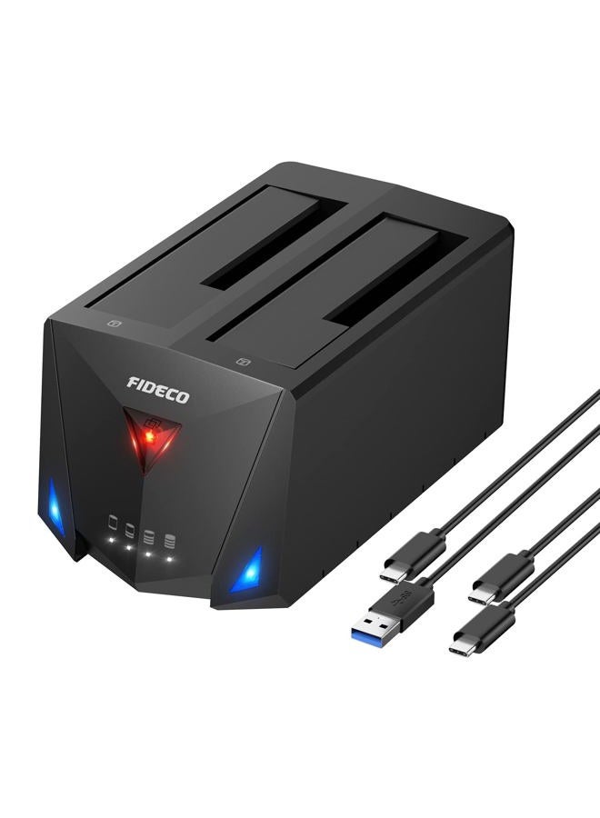 Fideco Usb 3.2 Gen 1 To Hard Drive Docking Station, Dock For 2.5 Or 3.5 Inch Sata I/Ii/Iii Hdd Ssd With Duplicator/Offline Clone Function And 2 Cables, Support Uasp - Image 1