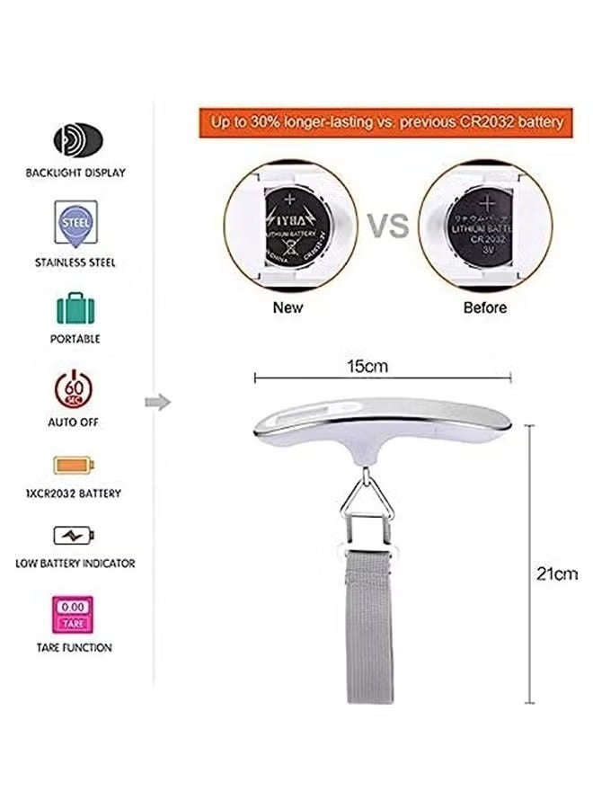 Captaintech Electronic Suitcase Hanging Scales,Digital Suitcase Luggage Scale,Portable Digital Scale with Backlit and Tare Function Lightweight for Travel - Image 4