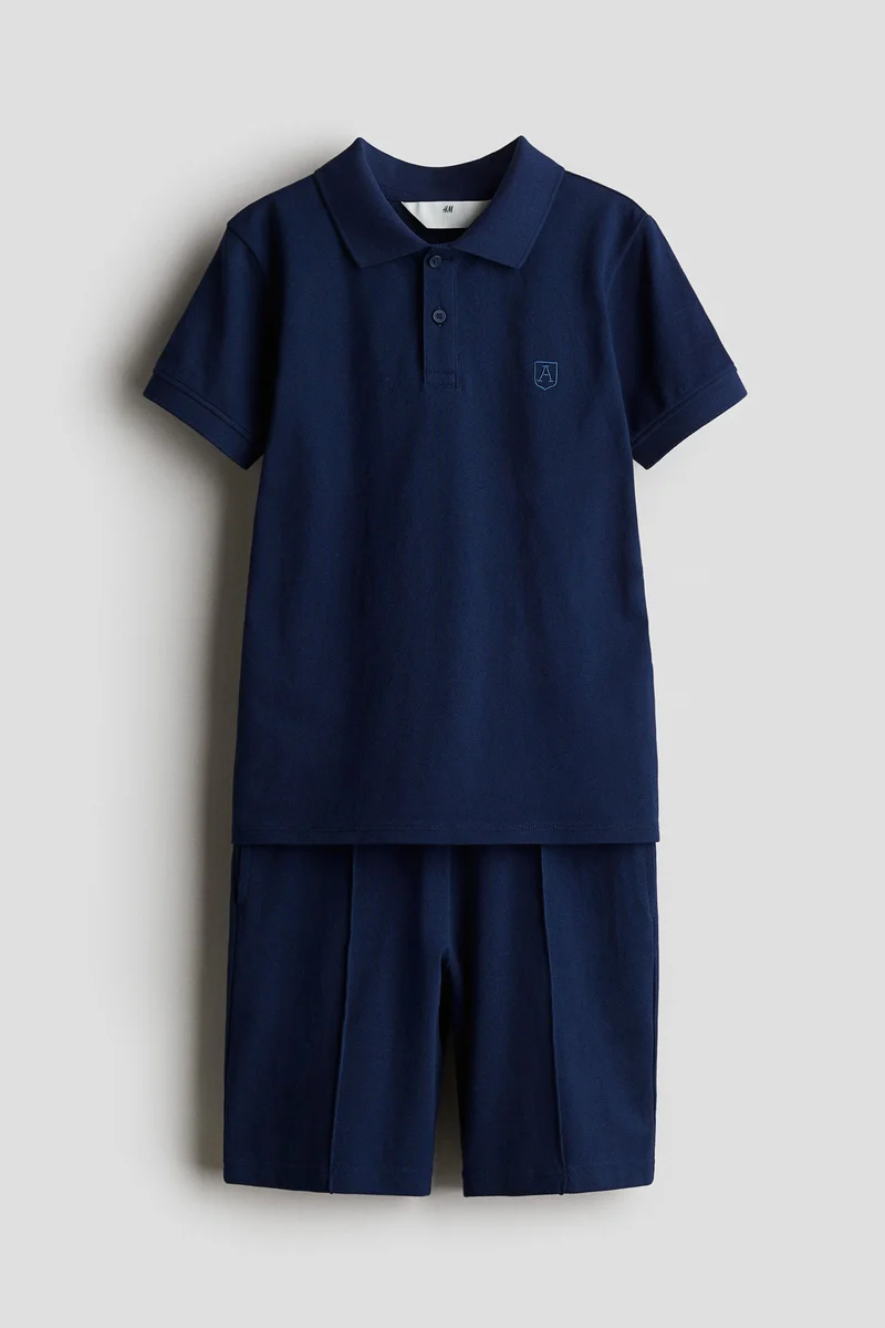 H&M 2-piece cotton piqué set