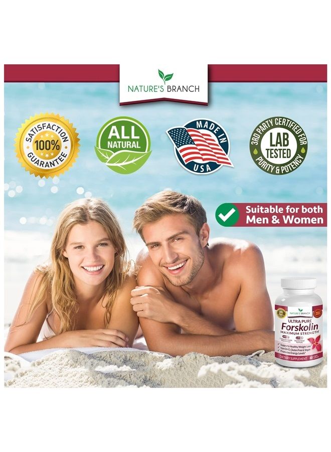 Nature's Branch Premium 100% Ultra Pure Forskolin for Weight Loss Max Strength w/ 40% Standardized Coleus Forskohlii Root Extract Powder Belly Buster Supplement - Extreme Keto Advanced Boost Complex - 60 Diet Pills - Image 4