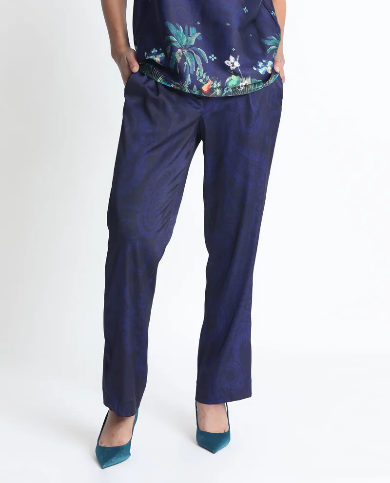 Rareism Women's Elasticated Back Straight Fit Trousers