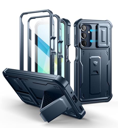 Dexnor for Samsung Galaxy A165G Phone Case 2 Front Frame Builtin Magnetic Slide Camera Cover Kickstand Heavy Duty Protection Shockproof Case with Screen Protector 67 inch Navy Blue - Image 1