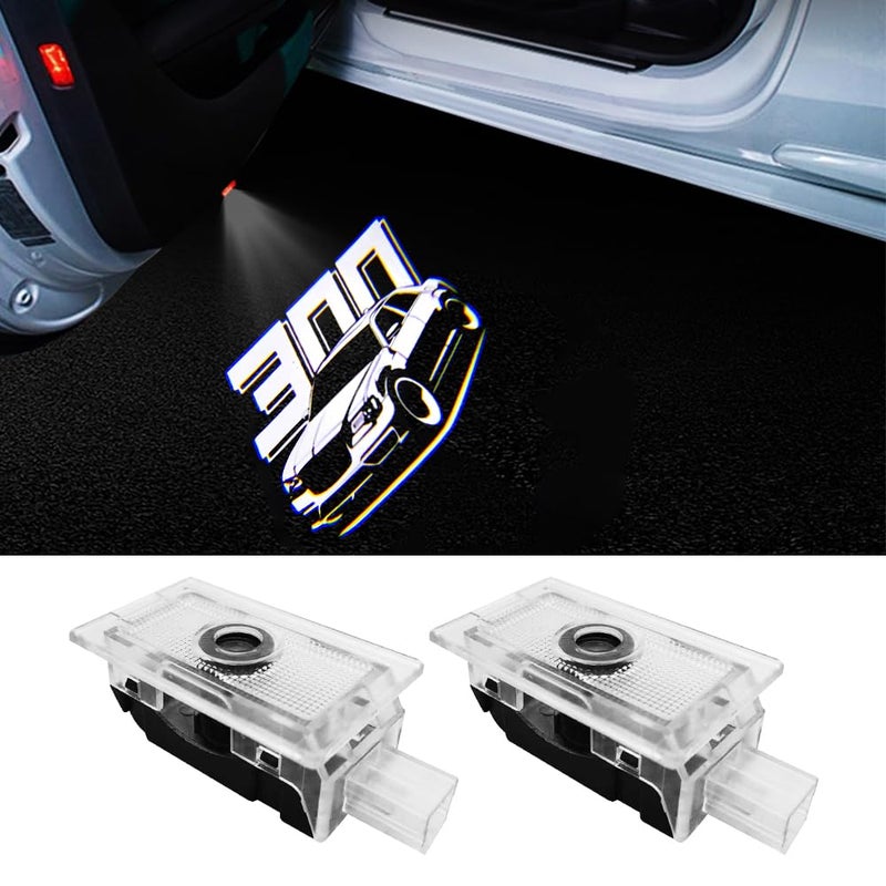 uuakarin 2PCS أضواء شعار باب السيارة المتوافقة مع 300 300C 300S 2005 حتى الآن LED ضوء ظل شبح ليزر مصباح بركة ملحقات 300