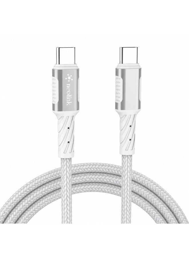 NEOLINK USB C Cable 2M 100W 5A Fast Charge E-Chip Power Delivery PD Braided Cable Type C Charger to USB C Charger Compatible Iphone 15 MacBook Pro 2021 MacBook Air iPad Pro 12.9 Samsung Charger S23+