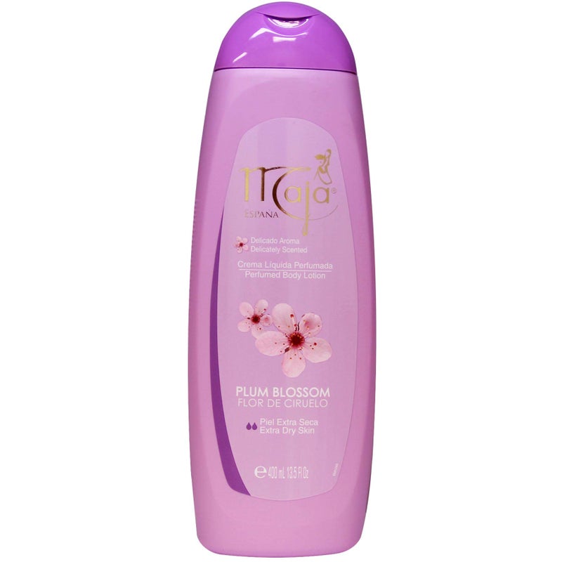 Maja Plum Blossom Body Lotion, Perfumed Body Lotion with Almond Oil and Vitamin E for Dry Skin, Keeping your Skin Hydrated, Floral and Fruity Fragrance, 2-Pack of 13.5 FL Oz each, 2 Bottles - Image 3