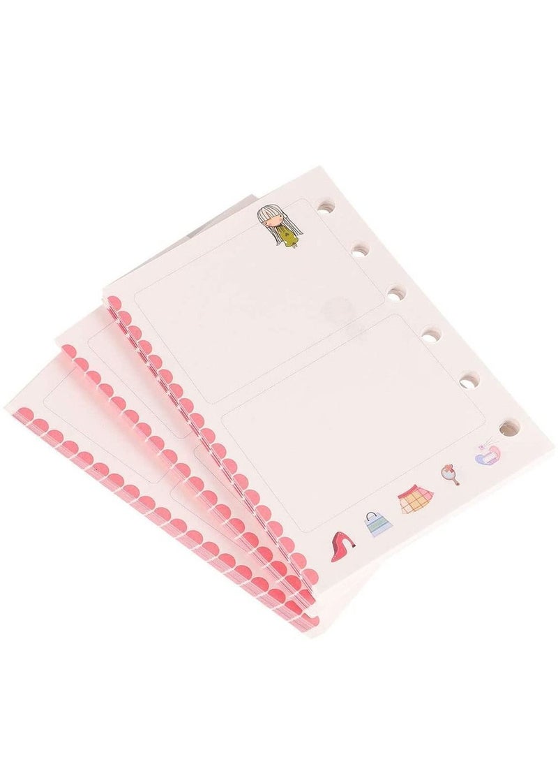 Y&D 3 PCS Binder Refill Paper A7 Loose Leaf Colorful 6 Hole Notebook Refills Pages Inserts for School Store Office  - Image 1