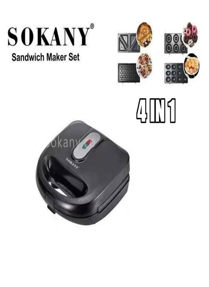 sokany - 4 IN 1 Multifunctional SANDWICH MAKER (toast, waffle, Donut & Bubble) - Image 1