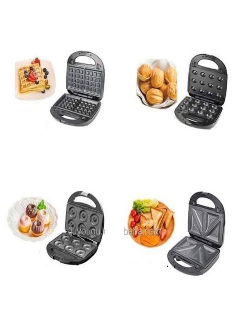 sokany - 4 IN 1 Multifunctional SANDWICH MAKER (toast, waffle, Donut & Bubble) - Image 1